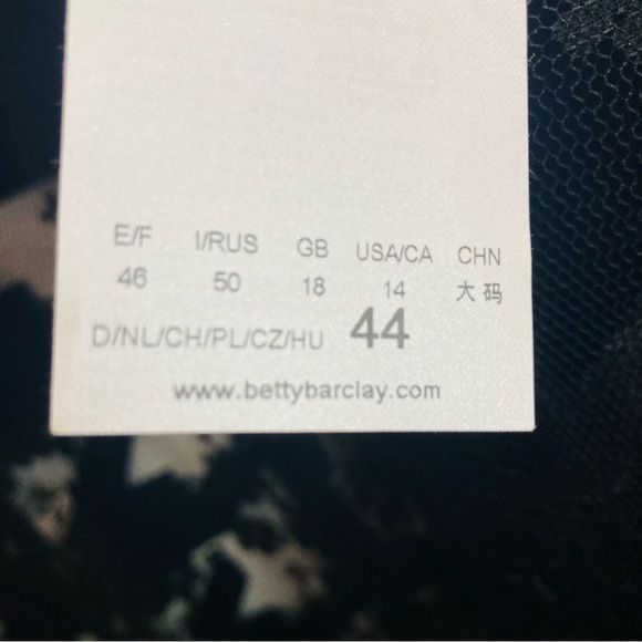 BETTY BARCLAY Sz 14 Knit Vegan Leather Houndstooth Floral Sheer Lace Long Jacket - Picture 8 of 14